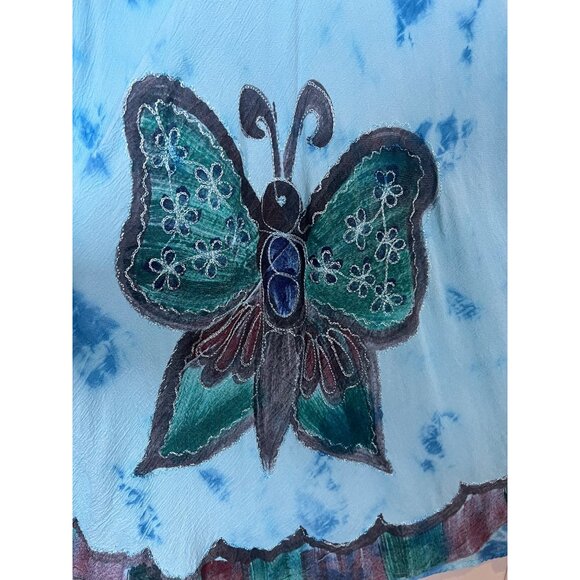 Bohemian Women's Tie-Dye Butterfly Print Boho Hippie Dress Fair Trade OS - Picture 2 of 8